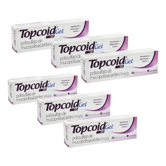 Kit Topcoid Gel 500 Com 6 Unidades De 40g Cada