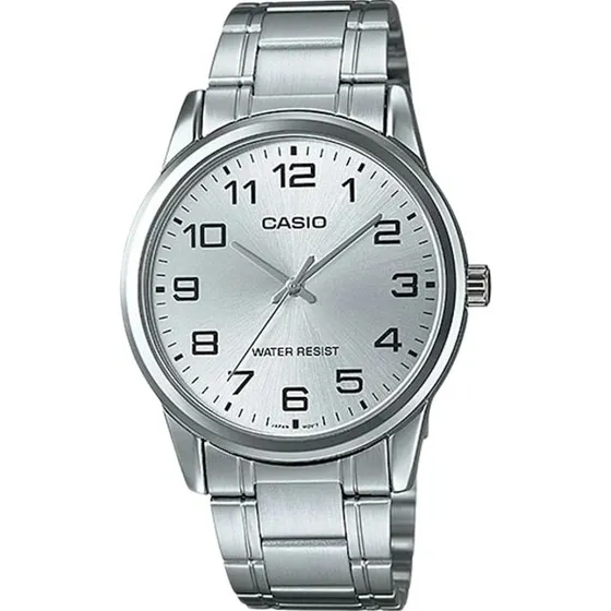 Reloj Casio Quartz Mtpv001 7bhombre Acero Correa Plateado Bisel Plateado Fondo Plateado MTP-V001D-7B