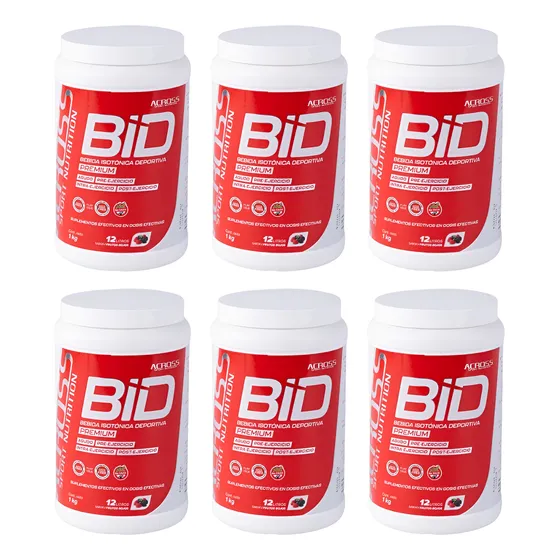 Kit 6 Bebidas Isotónicas Pote En Polvo Across 1kg Bid