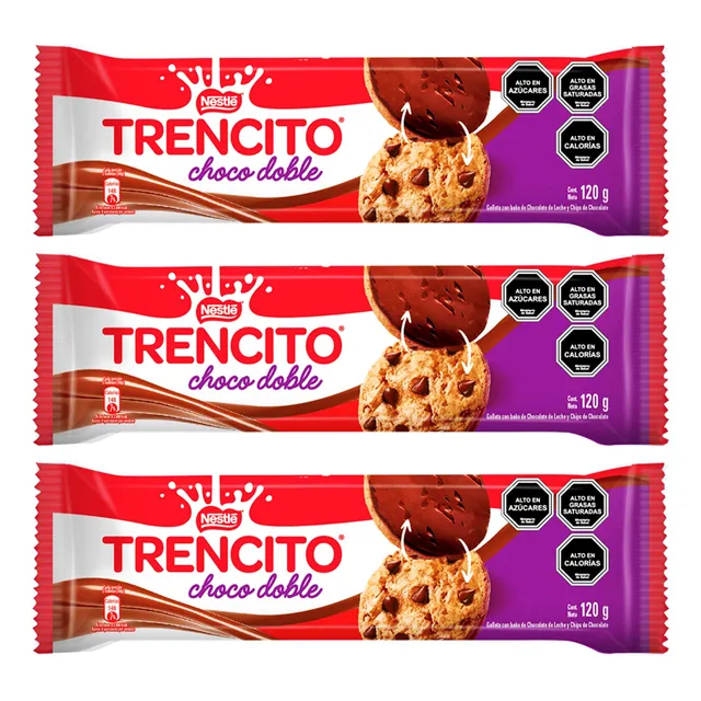 Galletas Trencito Choco Doble De Nestlé (pack De 3 Unidades)