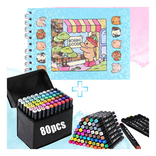 Kit De Livro De Capa Dura E 80 Canetas Touch Cores Kit De Livro De Capa Dura E 80 Canetas Touch Cores