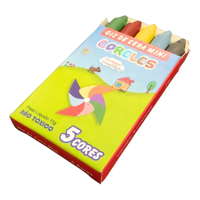 Kit 30cxs Mini Giz De Cera 5 Cores 11g - Diversão Garantida