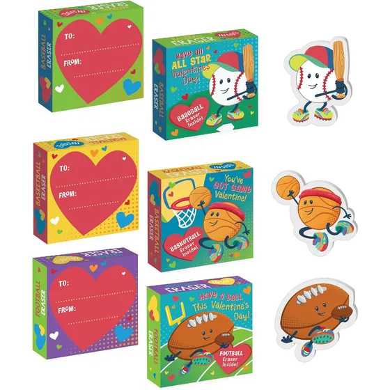 Set De 28 Tarjetas De San Valentín Para Niños Con Borradores