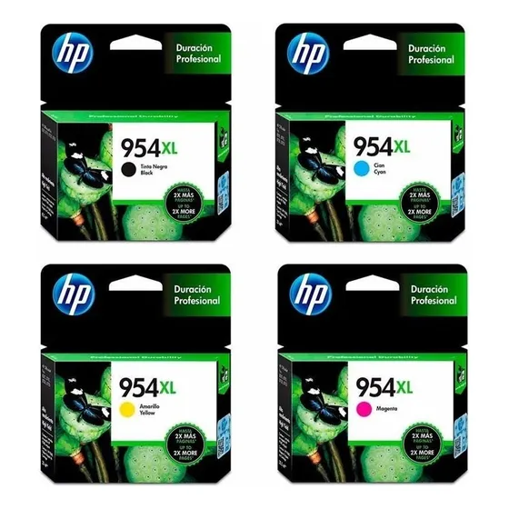 Cartucho De Tinta Hp 954xl Color Negro Cyan Magenta Yellow De 103Ml 4 Unidades