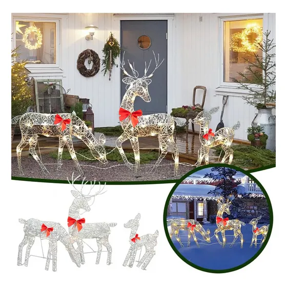 Enfeite De Natal De Rena Led Flasher Para Jardim