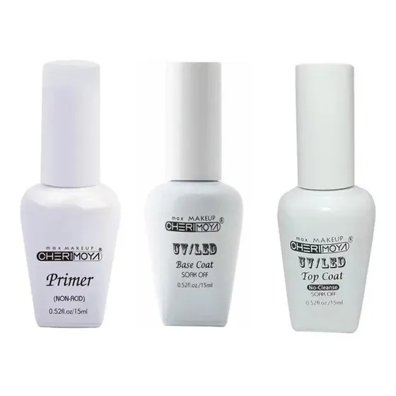 Top Coat /base Coat /primer Cherimoya Kit 3 Selecciones