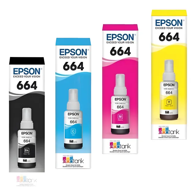 Kit De 4 Tintas Epson Originales T664 Ecotank L200/l220/l310