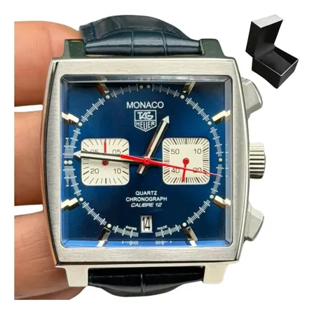Relógio Tag Heuer Monaco Quartz Chronograph Azul 40mm Azul Prateado