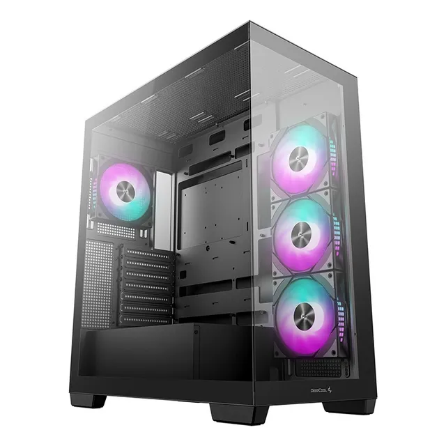 Gabinete Deepcool Cg580 4f Vidrio Panorámico 4 Fans Argb Color Negro
