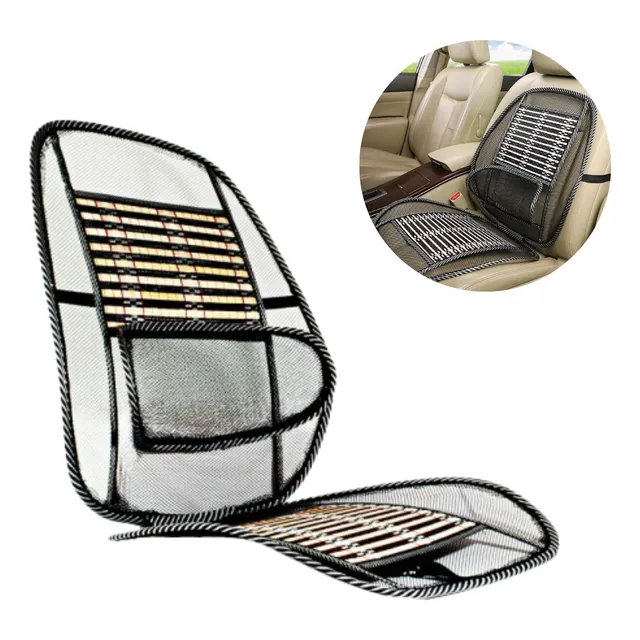 Cubre Asiento Auto Camioneta Soporte Lumbar Madera Bamboo