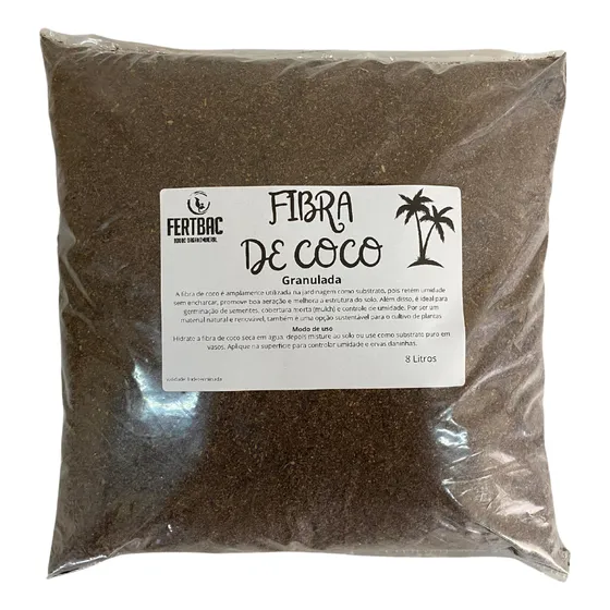 Fibra De Coco 8 Litros P/ Plantio Cultivo Drenagem Semeadura