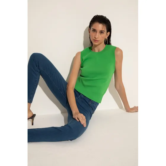 Musculosa Tejida Hombro Ancho Mujer Portsaid