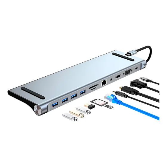 Hub Dockstation Usb-c, Hub Tipo C 11 Em 1 Macbook Dell Huawe