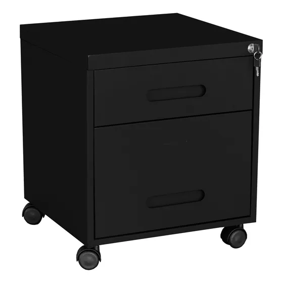 Arquivo Gaveteiro Volante De Aço 1 Gaveta 1 Pasta Suspensa Cor Preto
