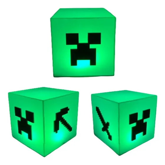 Luminária Abajur Quarto Minecraft Geek Decorativo Gamer
