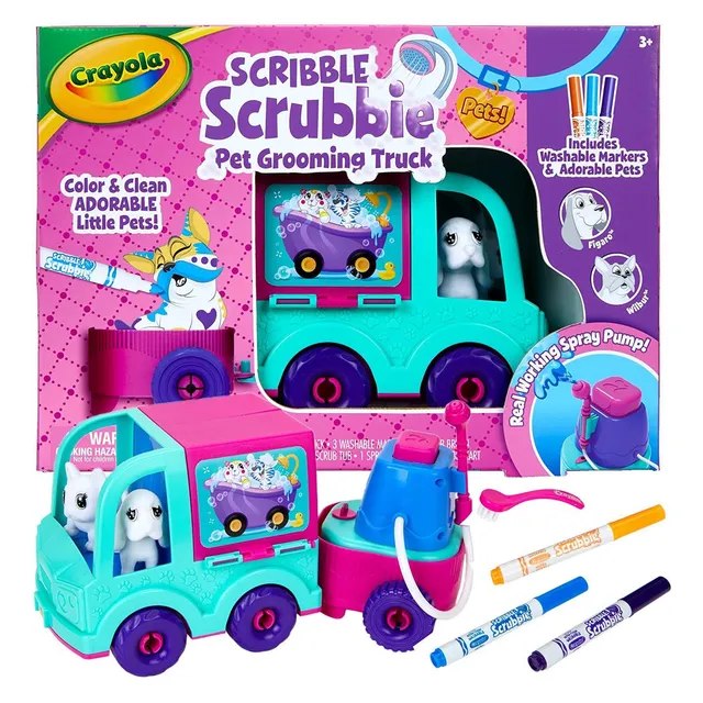 Camión De Aseo Crayola Scribble Scrubbie Pets Color Azul Claro Personaje Dogs