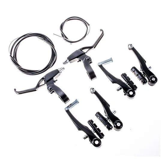Freio Logan V-brake E Manete Em Aluminio Preto 