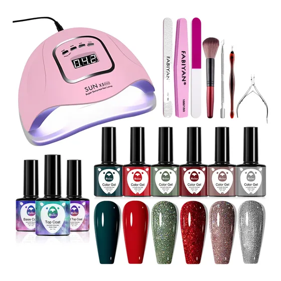 Kit De Uñas Lampara De Uñas 120w/45 Led Uv/led Base+top