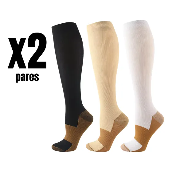 Pack 2 Pares De Medias Compresivas/compresión 15-20mmhg