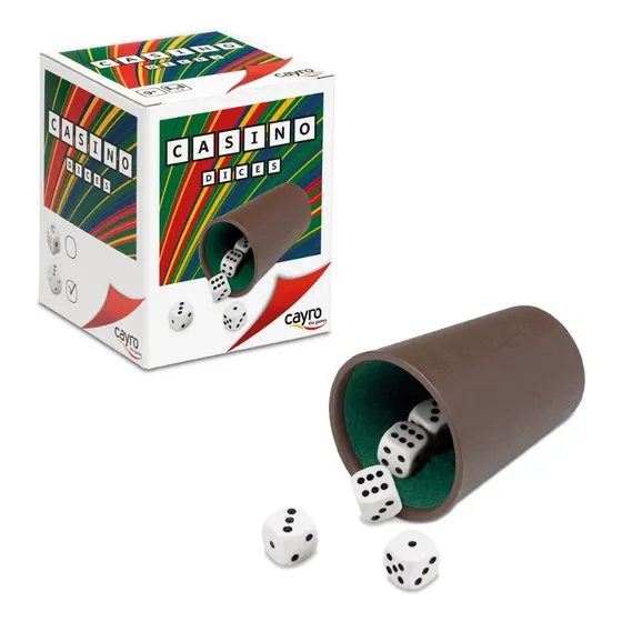 Cubillete Forrado Con 05 Dados