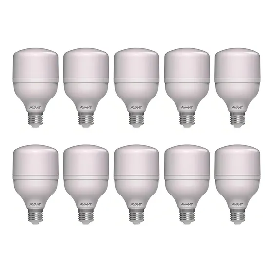 Kit 10 Lâmpada Led 20w Bulbo E27 Branco Quente 3000k Avant Luz Branco-quente 127/220V