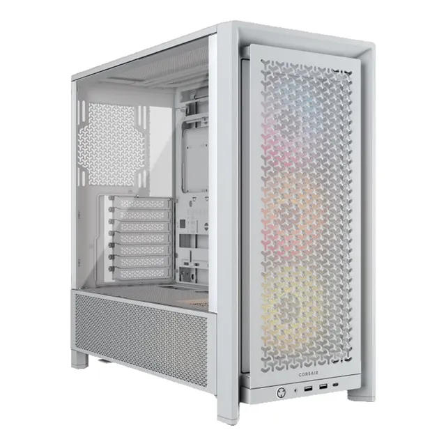 Gabinete Gamer Corsair Frame 4000d Argb 3 Fanes 120mm Blanco