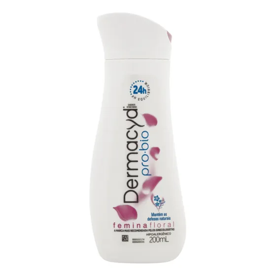 Sabonete Líquido Íntimo Femina Floral Dermacyd Pro-Bio Frasco 200ml