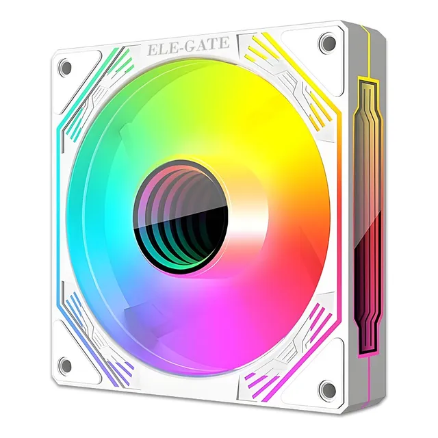 Ventilador Pc Chasis 120mm Rgb Pwm Refrigeración Silenciosa Led Color Blanco Ele-Gate CLR.72