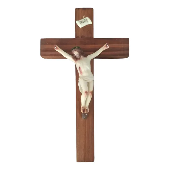 Imagem De Cristo Crucifixo  24 Cm Resina Cruz Larga