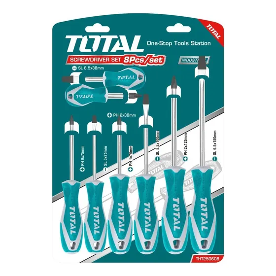Kit De 8 Destornilladores Industrial Total Tht250608