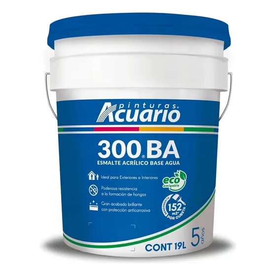 Pintura Esmalte 300ba Color Blanco 19 Lt Acuario Ew30090