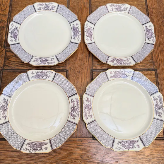 Juego 4 Platos Playos Allertons England Pavilion Violeta