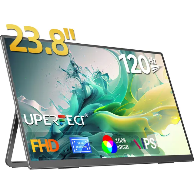 Uperfect Monitor Portatil 23.8 Pulgadas Grande Pantalla,pc Gamer Ultrafino Pantalla , Hdmi Usb-c Hdr Fhd ,con Vesa Y Soporte, Con Altavoces Incorporado, Laptop Win Mac Ps Switch Xbox Segunda Pantalla