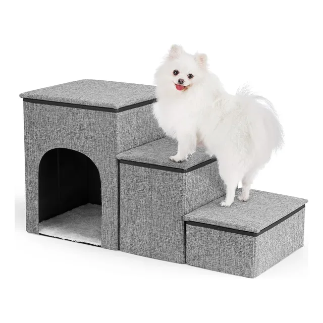 3niveles Escaleras Para Mascotas Plegable Con Almacenamiento