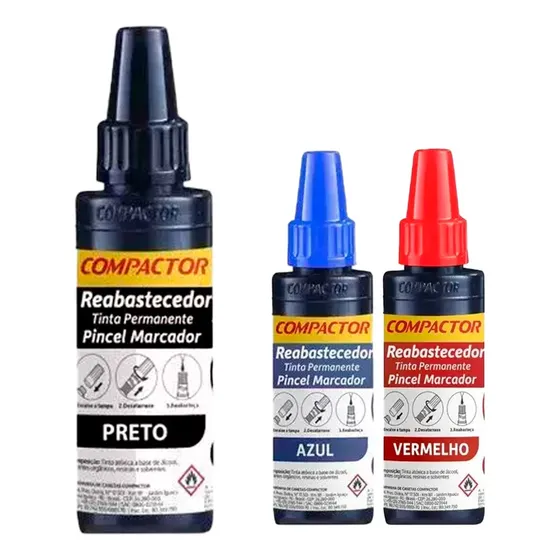 Reabastecedor Refil Marcador Permanente Compactor 30ml