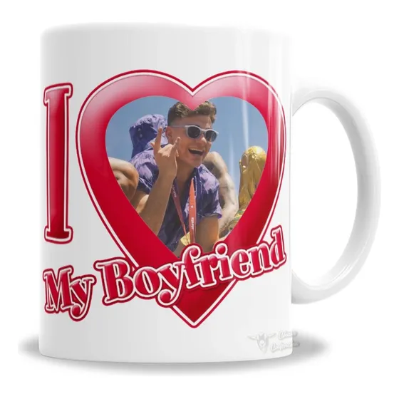 Taza De Cerámica I Love My Boyfriend Julián Álvarez, En Caja