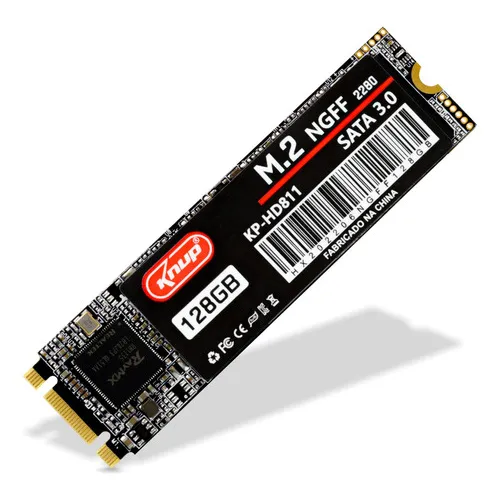 Disco Sólido Hd Interno Ssd M.2 Ngff Sata 3.0 128gb Tecnologia 3d Nand Para Computador Notebook Pc Gamer Desktop Dell Hp Lenovo Asus Acer Samsung Cor Preto