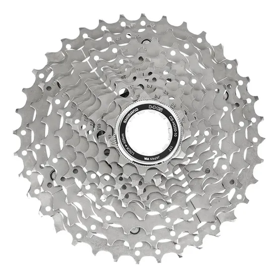Casete Shimano CS-HG50 11/36d para bicicleta y fitness de 10 V, color plateado, número máximo de dientes 36, número mínimo de dientes 11
