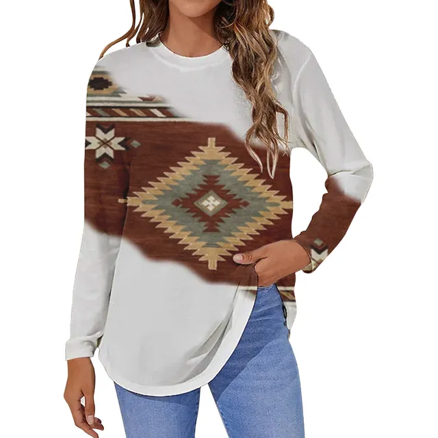 Tops Tunica Manga Larga Para Mujer Lino Algodon Ajuste