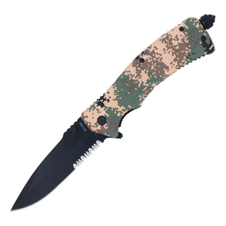 Canivete Tática Militar Semi Automático Camuflado Pederneira Canivete Tática Militar Semi Automático Camuflado Pederneira