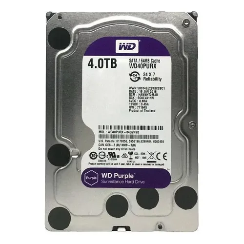 Hd Interno 4tb Western Digital Purple Sata 3 256mb Wd42purz Cor