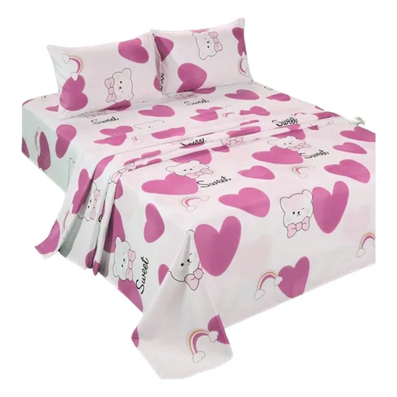 Juego De Sabanas King Size 4 Piezas Algodon Multicolor