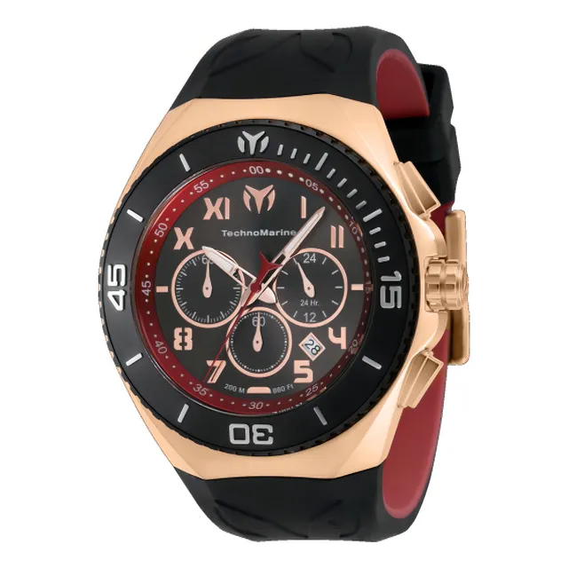 Reloj Technomarine Tm-221046 Negro Rojo Hombres Color de la correa Acero, Negro, Oro Rosa
