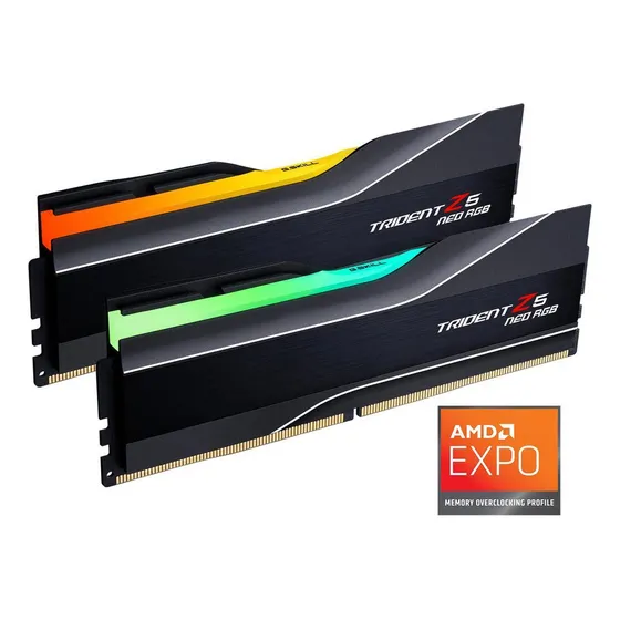 Memória DDR5 Amd Expo 32GB 6000mhz CL30 2x16GB G.skill Trident F5-6000J3038F16GX2-TZ5NR Z5 Neo RGB Preto