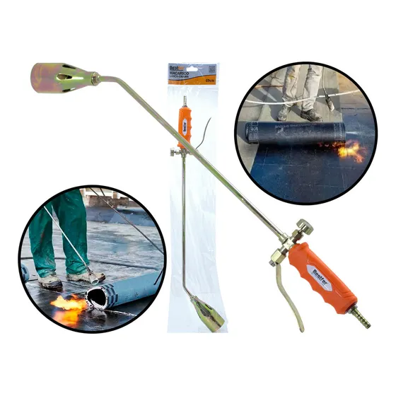 Maçarico Portátil Lança Chama Zinco E Ferro C/ Registro 69cm