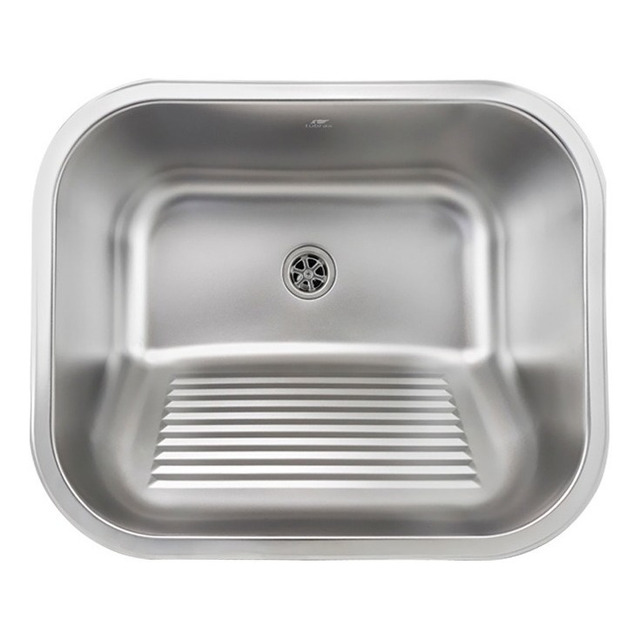 Tanque De Lavanderia Em Aço Inox 201 Acabamento Acetinado Tubrax Cal0002 Cor Prateado Tanque De Lavanderia Em Aço Inox 201 Acabamento Acetinado Tubrax Cal0002 Cor Prateado