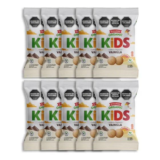 Smookies Kids Orgánicas 8 Unidades 120gr Sabor Vainilla