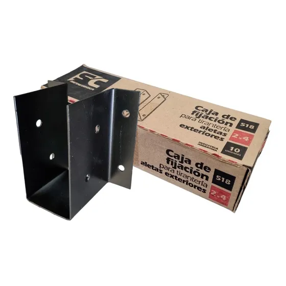 10 Cajas Fijación P/ Tirante Madera 2x4 C/ Alas Y Agujeros