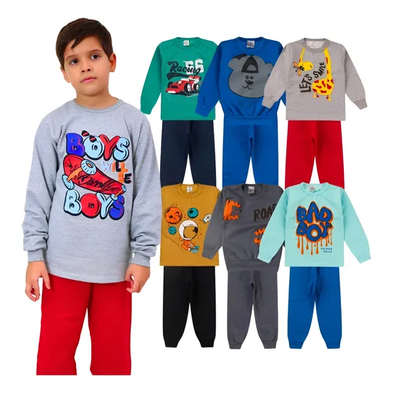 Kit 10 Peças Moletom Menino Infantil Inverno Atacado Barato