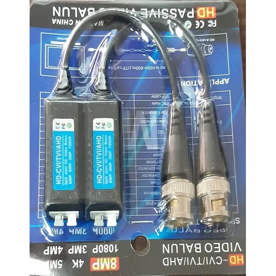 Video Balun Pasivo P/ Cámara De Seguridad 2 Pares  